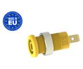 Banana Socket Yellow 4 mm Brass Gold 1kVAC 1kVDC 36A Blade Terminal, 4.8 x 0.8 mm